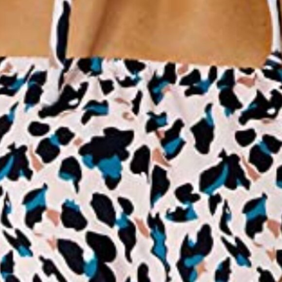 Tan and blue leopard print string bikini bottom M - Picture 4 of 5